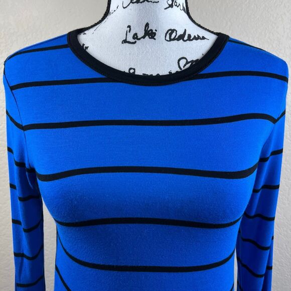 Michael Kors blue striped long sleeve top size S dark academia baddie preppy - Picture 8 of 14